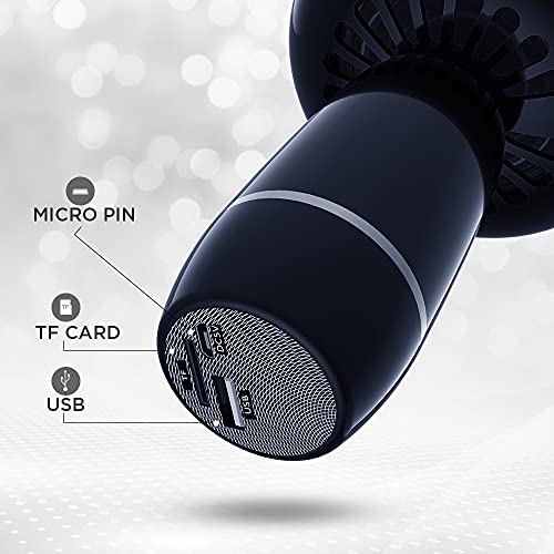 Image of LANDMARK LM BT1087 Chorus Handheld Wireless Singing Mic Multi-Function Bluetooth Karaoke Mic with Microphone Speaker, 6Hrs Playtime, Supports Micro Pin, TF Card & USB for All Smart Phones - Blue