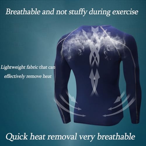 compression shirt Moletom justo masculino de manga comprida, treino justo, moletom, top fitness (Col