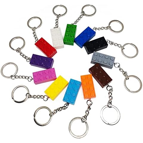 Mivofun 12 Pcs Building Block Keychain, 12 Colors Brick Keyrings for Birthday, Party Bag Fillings, Rewards, Party Supplies, Pendant, Decoration Gifts Cover