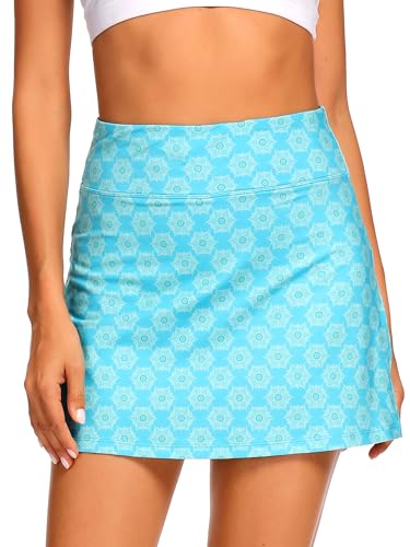 Image of Ibeauti Womens Back Pleated Athletic Tennis Skorts Golf Skirts with 3 Pockets Mesh Shorts for Running Active Workout