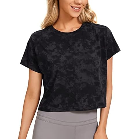 CRZ YOGA Women's Tie Dye Gym Crop Top Cover