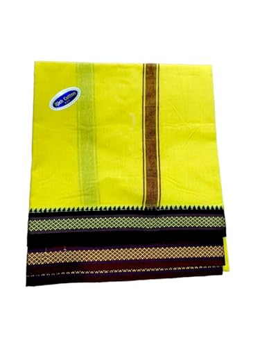 Image of Rameshwaram Fabrics 2.25 Mtr Cotton Lungi Dhoti for Men