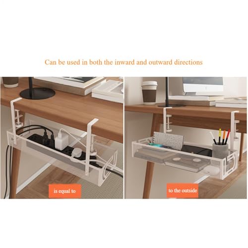 Gestion des câbles sous le bureau avec panier métallique robuste à fixation rapide - 7