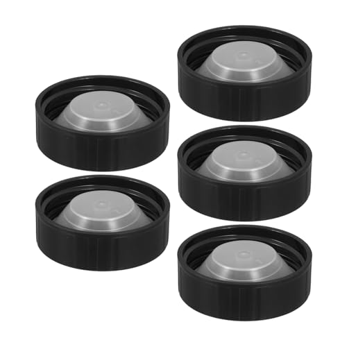 OSALADI Tappi a Vite in Polietilene Nero da 38 MM Set da 5 Pezzi Coperchi Ermetici per Bottiglie di Birra in Vetro Resistenti e Riutilizzabili Adatti per Chiusura Antigoccia e