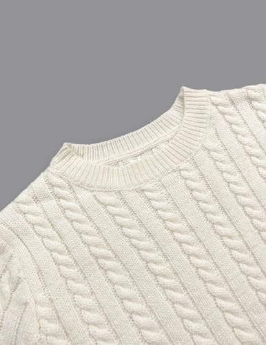 Image of Libsorge Womens Cropped Short Sleeve Sweater Fall 2025 Crewneck Sheer Knit Tops - Lightweight, Thin, Crop, Slim Fit