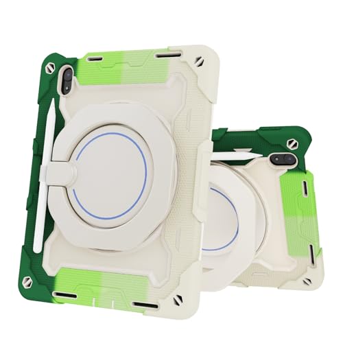 Coque iPad 11 génération 2025 pour enfant : protection robuste verte avec bandoulière