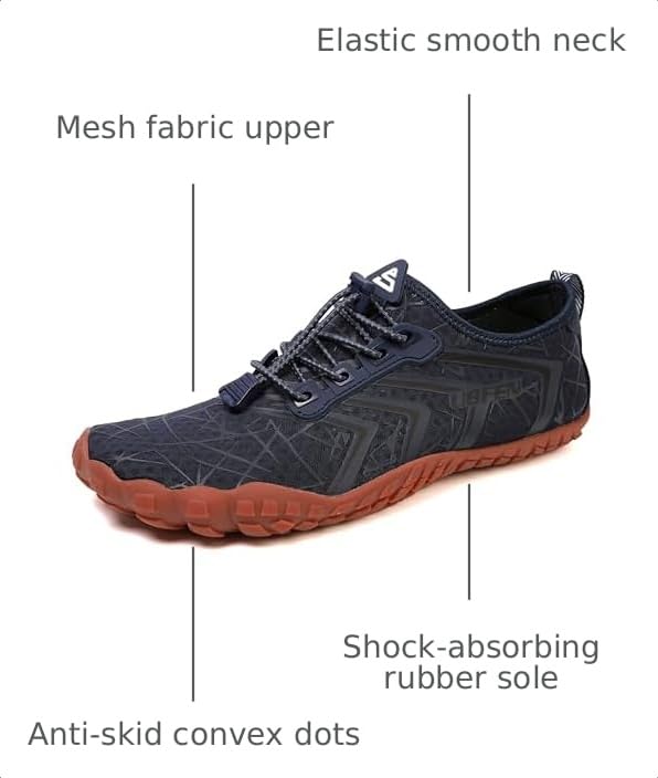 Image of UBFEN Water Shoes for Men Women Quick Dry Swim Aqua Socks | Lightweight Barefoot-style Fit, Rubber Sole, Hiking, Fishing, Kayaking, Beach, Pool, Boating, Diving And Water-to-land Wear