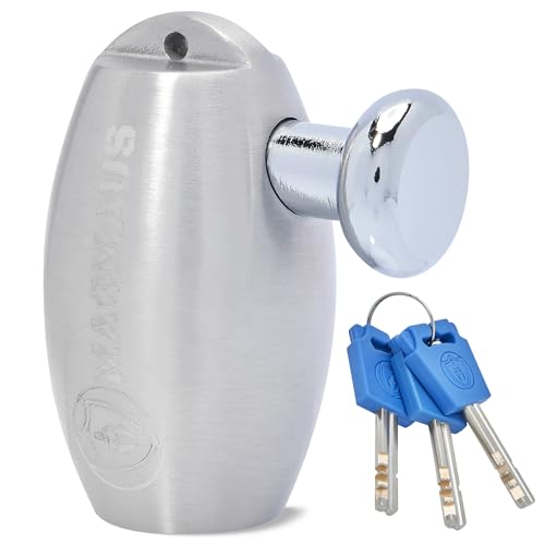 Magmaus® MBL02 Waterproof Disc Brake Lock - 10mm Pin, Stainless Steel Ergonomic Design | High Security Motorcycles Locks, Motorbike Theft Protection with Reminder Cable for Motorcycle, Bike, E-Bike