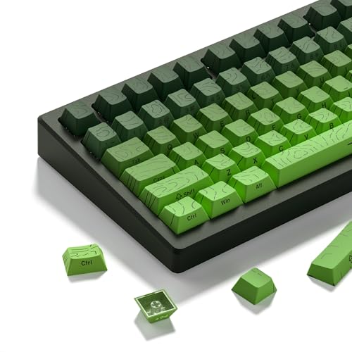 Image of dagaladoo Matcha /Green Keyboard keycaps,Double Shot PBT keycaps Topographic