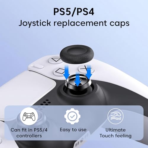 Image of Sounce Thumb Grip Caps for PS5 & PS4 Controllers (6 Pack), Anti-Slip Silicone Joystick Cover Caps for Analog Sticks, Enhanced Grip & Control (Black)