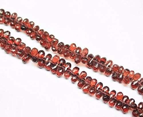 Rhodonite Garnet Tear Drop Faceted 4'' Long Strand Gemstone Beads, Jewelry Supplies for Jewelry Making, Bulk Beads, for Meditation Jewellery for Reiki Healing Mystic Gemstone 6mm to 7mm