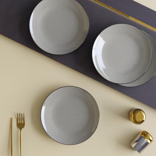 The Earth Store Handcrafted Glossy Grey Marble 4 Piece10 Inch Ceramic Dinner Plates Microwave & Dishwasher Safe Ceramic Plates for Dinner | Full Plates Set of 4 | Dinner Full Plates Diwali Gifts Item (B0D1V4SBCZ) Amazon Price History, Amazon Price Tracker