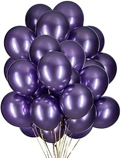 12 Inch Blue Chrome Balloons Metallic Party Latex Helium Balloon,Pack of 50