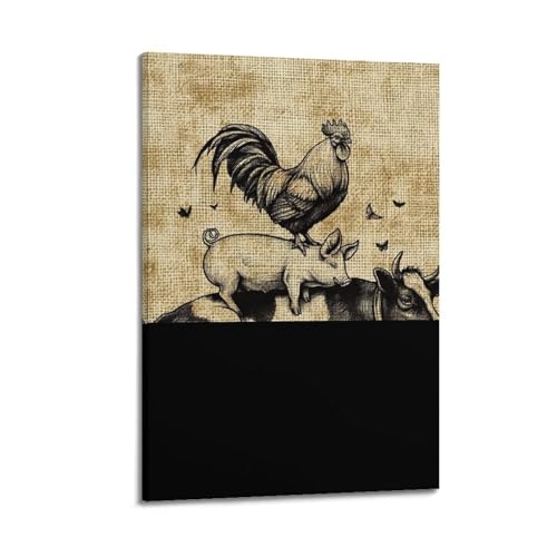 Poster Life is Better on the Farm toile 20x30 cm pour habiller un mur vide de salon