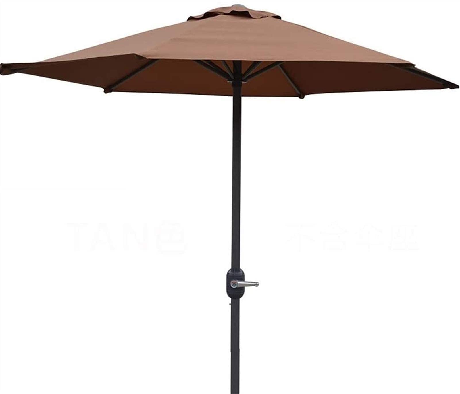 WDSOPK Outdoor Parasols 6.5ft/2m Patio Parasol Premium Market Table Umbrella with Crank for Garden, Lawn, Deck, Backyard Pool,Without Base(Brown-6.5ft)