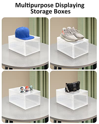 Apobabo Hat Organizer, Clear Hard Plastic Hat Rack Box For Baseball Caps, Stackable Dust Free Hat Storage Containers With Magnetic Door #TOP5