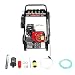 4-Stroke 7.5 Hp Profi Petrol High-Pressure Washer with 5 Nozzles and Hose, 170–190 Bar Petrol-Powered Surface Cleaner Self-Priming Cleaning Machine for Cleaning Floors and Vehicles
