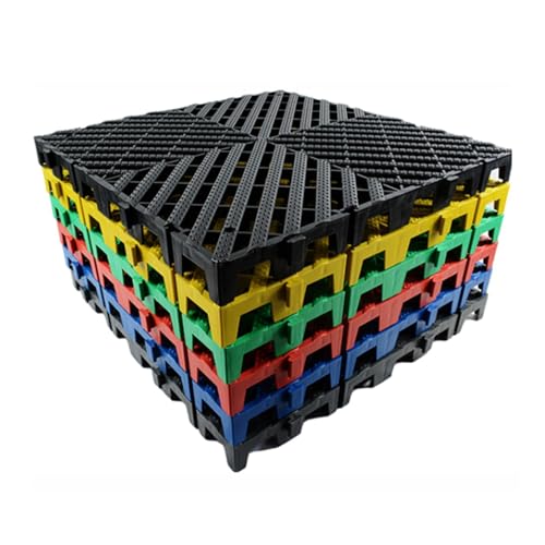 Baldosas Modulares Entrelazadas For Exteriores, Rejillas De Drenaje Empalmadas, For Baño Y Garaje (50 X 50 X 5 Cm)(Yellow,16 pieces)