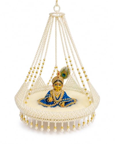 Best Janmashtami Decorations from Amazon India 30 SEER laddu Gopal jhula for janmashtmi Pearl Beaded Hanging Jhula ...