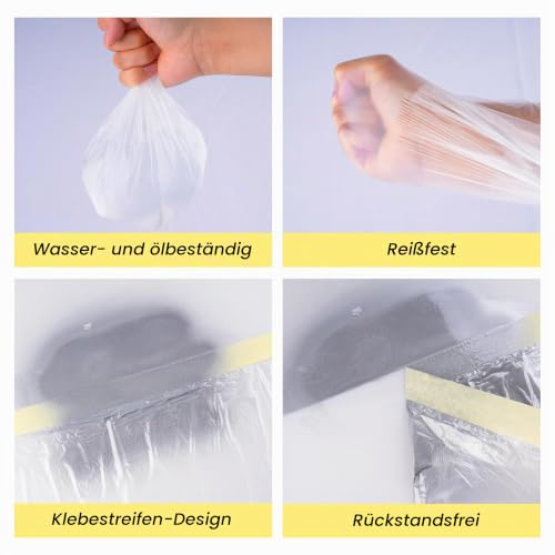 LLPT Abdeckfolie Klebeband mit Folie 2 Rollen 400cm(ungefaltet) x 20m Beige – Ansicht 5