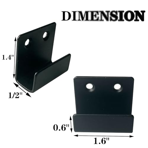 Image of 12 Pcs Wall Mount Hanger Bracket, Mirror Hanger Brackets, Wall Hanger for Mirrors, Picture Frame, Tile, Ceramic, Wall Display (Small Size, Black)