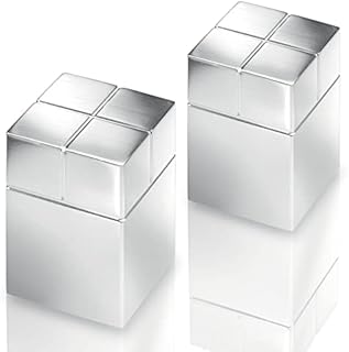 SIGEL BA707 Neodymium Magnet, 2 x 2 x 3 cm, C30 "ultra-strong" (N50), for glass magnetic boards, silver, 2 pcs.
