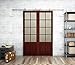 DIYHD 10ft Stainless Steel Top Mount Bi-parting Double Sliding Barn Closet Wood Cabinet Door Track Hardware Kit To Hangl 2 Doors