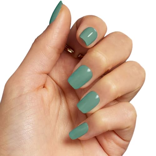 Short Square Glossy Press-On Nails Kit - 24 Reusable Stick-On Nails with Nail Glue, DIY Manicure for Nail Fashion Enthusiasts, Perfect for Trips