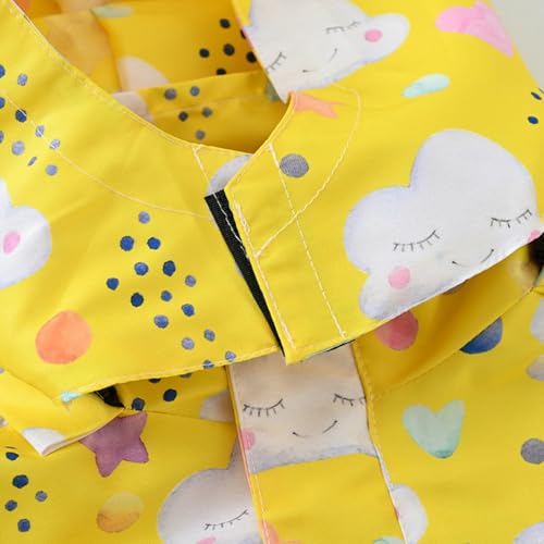 Sxiwei Girls Lightweight Rain Jacket Waterproof Hooded Cute Cartoon Print Raincoat Windbreaker for Kids4