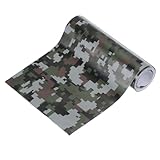 PATIKIL Camo Roll 4' x5ft, Digital Camo Vinyl Wraps Self Adhesive Camouflage Pattern Car Sticker for Covering Bows, Cameras, and Other Hunting Accessories, Numeral Dark Green