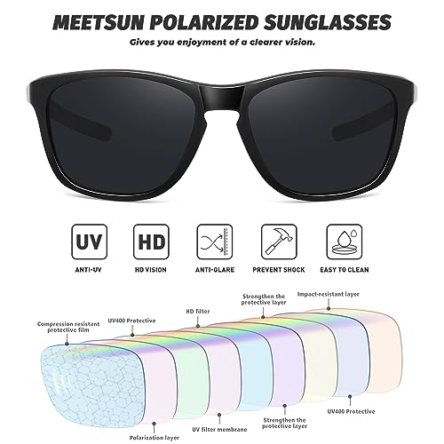 Image of MEETSUN Polarized Sports Sunglasses for Women Men Driving Running Cycling Fishing Sun Glasses UV400 Protection