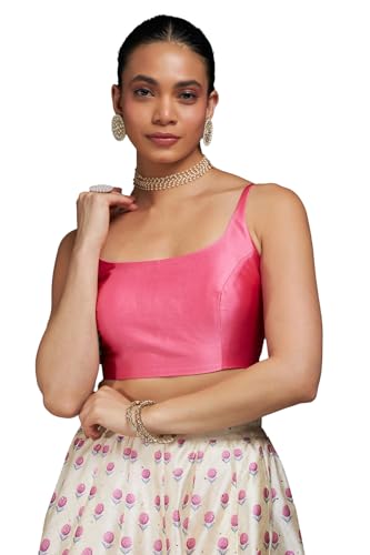 Image of Soch Womens Taffeta Solid Sleeveless Padded Blouse