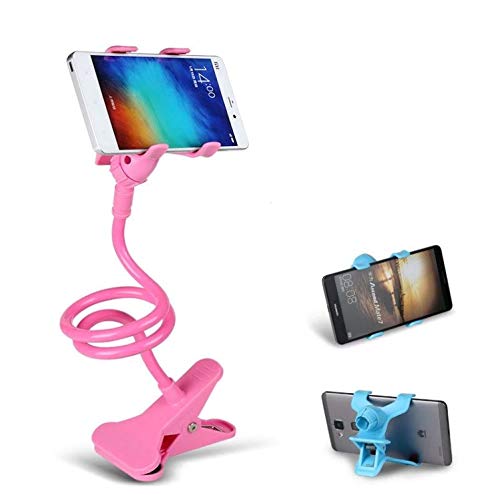 Soporte de escritorio Lazy para XIAOMI 11T Pro Smartphone Pinza Clip Universal Flexible Regulable (Rosa)