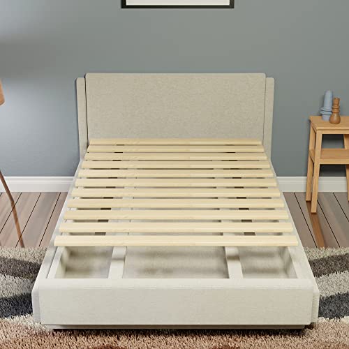 Treaton, 1-Inch Extra Heavy Duty Horizontal Wooden Bunkie Board/Bed Slats, Enhance Mattress Support, Twin(39\"), Beige