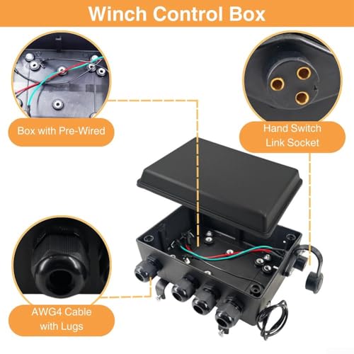 Relé de 12 V 500 A para cabrestante con solenoide resistente e interruptor impermeable 6