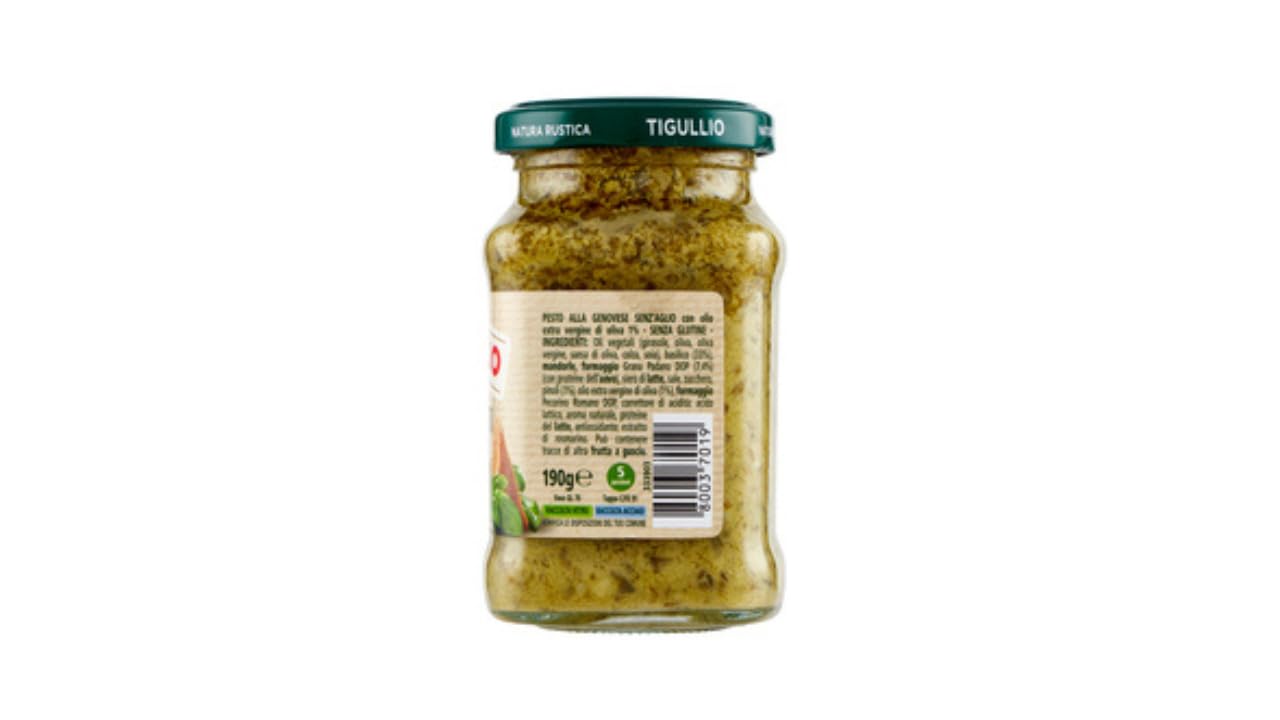 Tigullio Gran Pesto alla Genovese, Senza Aglio, Senza Glutine, 15 Vasetti x 190g, con Portachiavi italy shop service