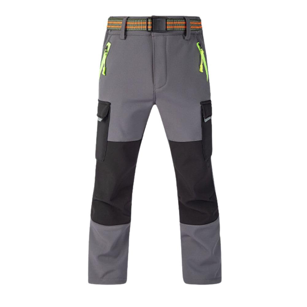 Hpbygstae waterdichte thermobroek voor jongens en meisjes, sneeuwbroek, winter outdoor broek, gevoerde cargobroek, kinder softshell skibroek, 110-120