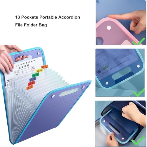 4 Packs 13 Pockets Per Expanding File Organiser - Image 3