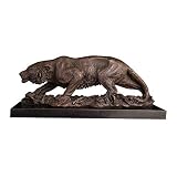 ZHYH Indoor Decoration Bronze Tiger Statue Animal Tigress Sculpture Chinese Zodiac Copper Figurine S