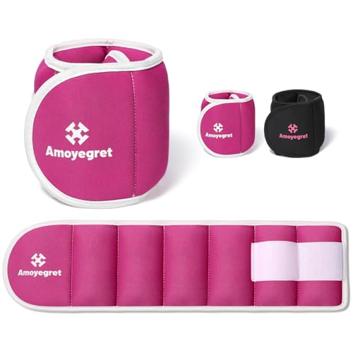 Ankle Weights Wrist & Leg Weights for Women Men Kids Weighted Wristbands & Foot Weight | Comfortable Fixed Weight Set (3 lbs Pair) Soft Breathable Fabric Ideal for Walking Workout-pink