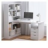 KIRANDIE Computer Bureau Accueil Coin Bureau Boîteté intégré Armoires de Rangement de Table avec de Grands comptoirs (Color : 120x78x142CM)