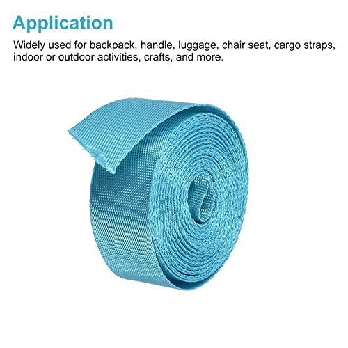 Image of MECCANIXITY Flat Nylon Webbing Strap 1 Inch 4 Yards Lake Blue for Backpack, Cargo Strap, Luggage-rack