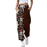 【Design】 les pantalons de survêtement taille haute peuvent très bien montrer la courbe de vos longues jambes. Taille élastique large et extensible avec cordon de serrage pour assurer un ajustement confortable. 2 poches latérales pour répondre aux besoins de rangement de base.Les Halloween imprimés raffinés vous donnent un look plus chic et élégant.