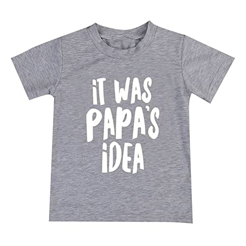 Toddler Boys Girls Short Sleeve Shirts Cotton Letters Print Day‘s Funny T Shirt Tops Casual Crew Neck Tee Clothes