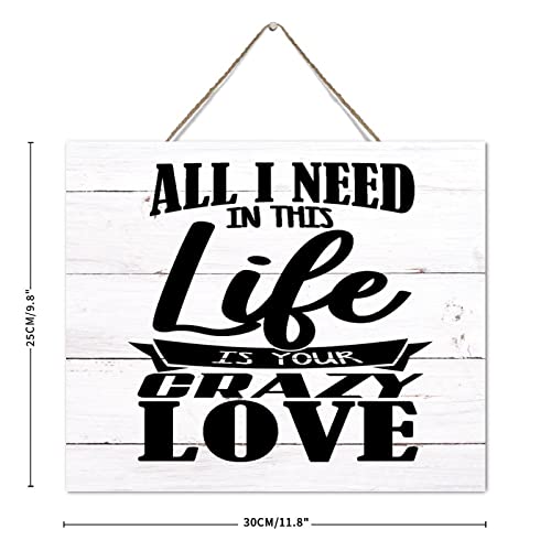 Panneau en bois vieilli All I Need plaque décoration murale salon