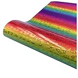 Regenbogen Selbstklebende Vinylrolle,Holographische Art Deco Vinyl-Rolle für Cricut, Aufkleber, Aufkleber, Funktioniert mit Kamee und Ausstechern für Dekoration - Personalisierte Geschenke (A)