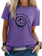 😊Material: 70% cotton, 30% polyester, soft, fits well, many available colors, great cut, comfortable and lightweight T shirt for women 😊Design: Summer T shirts for women, crew neck, short sleeve, sports tops women, relaxed fit, funny graphic slogan T...