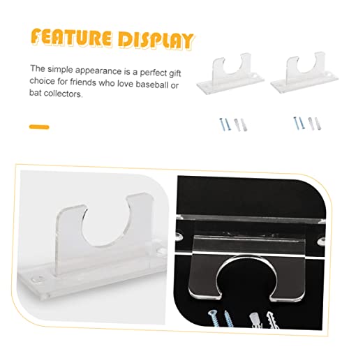 BCOATH Baseball Bat Rack 2 Pcs Bat Hangers Bat Display Racks Wall Mount Acrylic Bat Holder