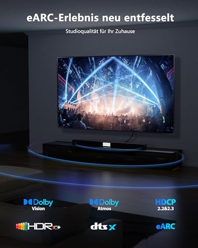 CONMDEX 16K HDMI 2.2 Kabel 2M – 96 Gbit/s Ultra High Speed, 8K@120 Hz/144 Hz, 4K@240 Hz, eARC, HDR, VRR – Für PS5, Xbox, Grafikkarten, TV, Monitor & Soundbar