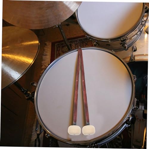 Par de baquetas de percusión de madera con cabeza de fieltro miniatura 3